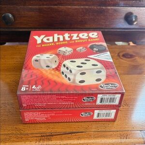 2 Hasbro Yahtzee Game - Vibrant Red Box with Classic Dice